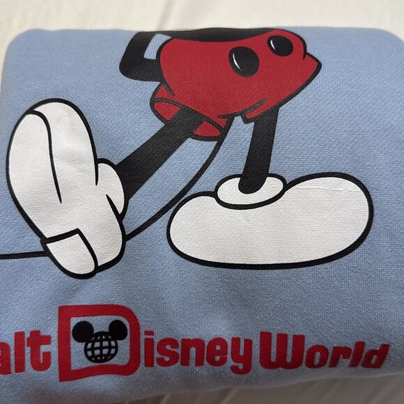 Walt Disney World pullover Sweater Adult sz XL Blue Mickey Mouse Standing Parks - Picture 12 of 13